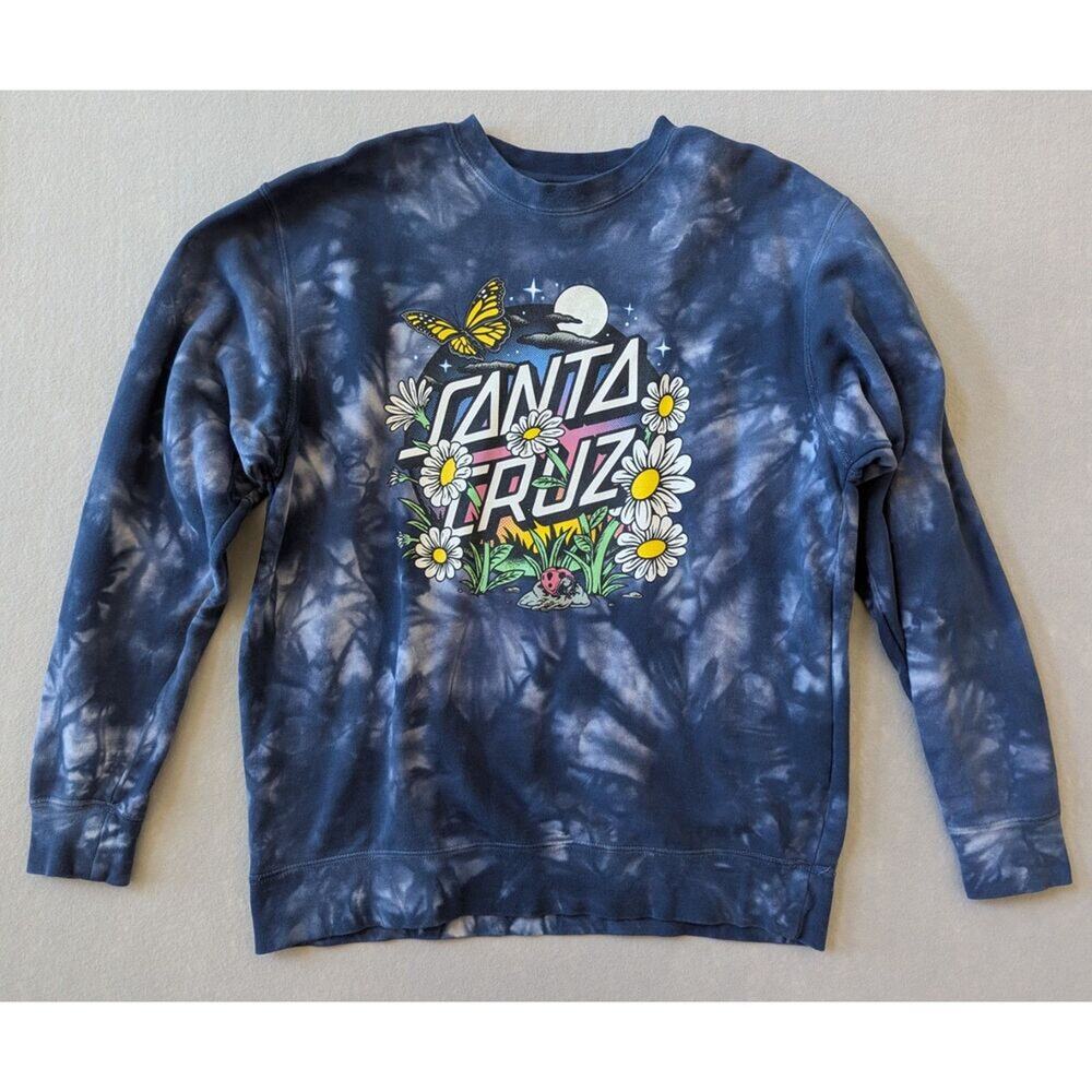 Santa Cruz Daisy Graphic Blue Tie Dye Sweatshirt Size L